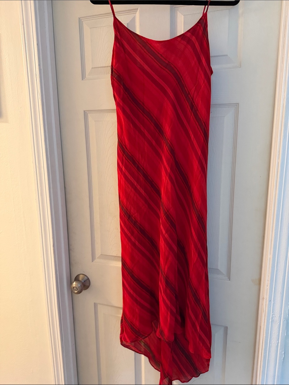 Vintage Spenser Jeremy 100% Silk Red Striped Dress